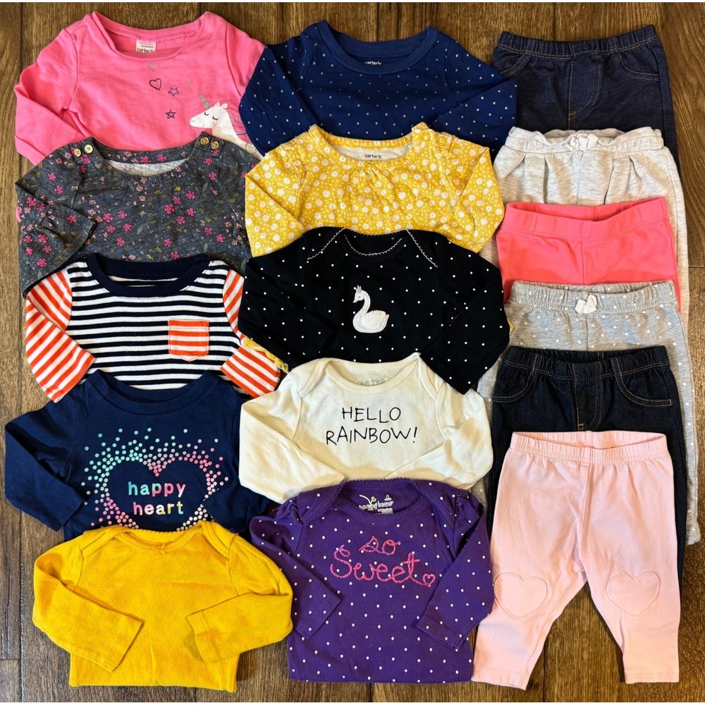 Baby Girl Outfits 6 Months Pants Shirts Bodysuits Mix Match Lot Winter Clothes